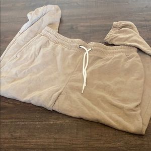 Tan cropped sweatpants
